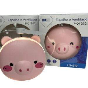 Espelho Porquinho Com LED e Ventilador (LS-917) LuaTek